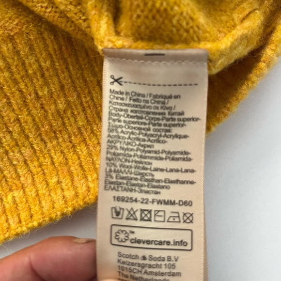 Scotch & Soda Men's Mustard Crewneck Sweater - Picture 3 of 14